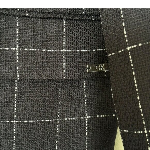 Calvin Klein long line elegant black blazer Career plaid Sophisticated jacket 8 - Picture 3 of 7